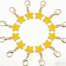 1/10/20/30pcs Smiling Face Star Shaped Keychains, Bulk Party Favors Mini Pendants, Birthday Holiday Event Universal Small Gifts, Creative Decorative Charms, Suitable For Colleagues Friends Back To School Celebration - Multicolor - View 7