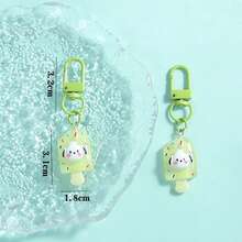 5pcs Cute Sanrio Popsicle Shaped Keychains, 3D Cinnamoroll Kuromi My Melody Pochacco Pompompurin Acrylic Bag Pendant Charms, Mini Cartoon Key Ring Decorative Gifts For Teen Girls - Keychain - View 9