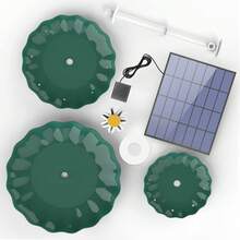 3.5W Solar Bird Bath Fountain, 3-Tiered Waterfall With 9 Water Streams, DIY Detachable Solar Pump Lightweight Resin Plastic For Garden Outdoor Bird Feeder Decor,Garden Stuff,Gardening Supplies - Green - View 9