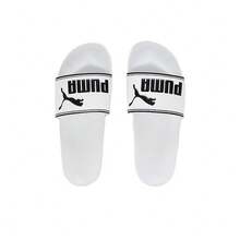 PUMA Leadcat Slides Beach Leather Trim Non-Slip Unisex White/Black - White - View 5
