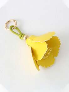 1pc Exquisite Yellow PU Leather Flower Keychain, Minimalist Artificial Flower Bag Charm, Women's Keychain, Wallet Pendant, Car Key Accessory, Fashion Handmade Hanging Decoration, Gift For Her - Multicolor - View 7