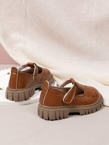 2026春夏新款女童軟底公主鞋，幼兒純色韓風休閒鞋，舒適百搭適合戶外 - 棕色 - 查看 5