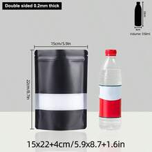 50/100入 0.2/0.16mm厚可重複密封包裝袋，黑色/粉色禮品包裝袋，小商家用雙面彩色防味食品儲存袋，不透明麥拉袋，生日禮物、婚禮派對道具，適用於節日新年派對 - 黑色 - 查看 18