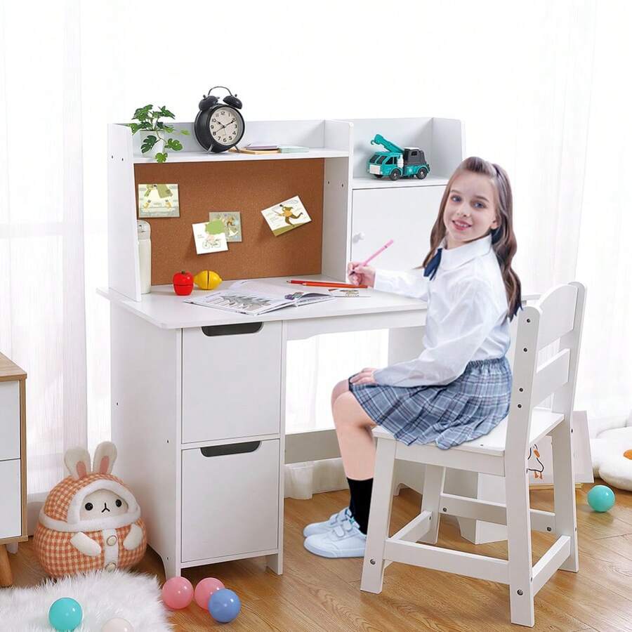 Kids Desk Chairs - White - View 1