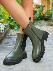 Bốt xỏ chân size lớn - màu xanh lá - Xem 6