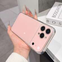 Funda de teléfono llamativa para PC, protector de lente de cámara y espejo para selfies resistente a arañazos, compatible con iPhone 17 16 15 14 13 Pro Max 12 Pro Max 11, regalo para días festivos - Rosa - Ver 2
