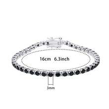 emejewe 1D VVS1 Moissanite Tennis Bracelet, Original S925 Sterling Silver Plated With White Gold, Comes With GRA Certificate, Unisex - Black - View 35