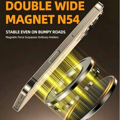 升級版真空磁吸車用手機支架，360°可調吸盤式 MagSafe 手機架，口袋尺寸可折疊手機支架，適用於汽車/健身房/鏡子/光滑表面，相容 iPhone 與 Android 手機（白色），車用磁吸手機支架
