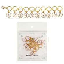 1 Set Enamel Number 0-9 Knitted Row Counter Chain, Locking Stitch Marker With Clasp, Suitable For Knitting, Crochet, Sewing Accessories - Fastener - View 16