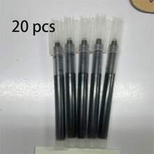 Bộ 5/10/20 ruột bút bi gel siêu mảnh, mực đen/xanh dương/đỏ, thích hợp cho trường học, văn phòng, thi cử, văn phòng phẩm, đồ dùng cần thiết cho năm học mới. - màu đen - Xem 9