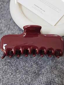 3pcs/1pc Women's 12cm/4.72in Red Brown White Polka Dot Glossy Lightweight Plastic Hair Clips Fashion Versatile Premium Elegant Minimalist Solid Color Hair Claws Hair Accessories Suitable For Thick Coarse Hair Daily Outing Casual Party Commute Vacation Hair Tie Ponytail Hair Bun Washing Face Bathing Makeup Outfit Matching Hair Accessories Headwear - Multicolor - View 8