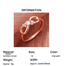 1pc Elegant Romantic Infinity Loop Ring, Perfect For Proposal, Valentine's Day, Birthday, Anniversary Surprise And Daily Wear - Rose Gold - View 10
