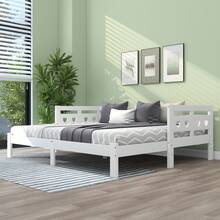 Heart Shaped Sofa Bed Frame White Wood 90x200cm - White - View 1