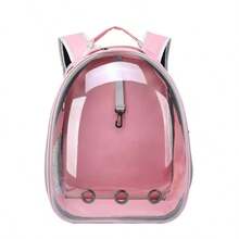 Large Capacity Cat Backpack, Transparent Breathable Pet Carrier, Portable Shoulder Cat Bag, PC Material, Zipper Closure, Cat Backpack/Cat Bag - Multicolor - View 2