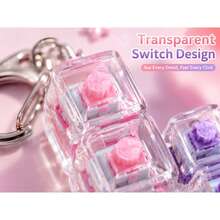 1pc Light-Touch Stress Relief Toy, Designed For Adults, Square Keyboard Clicker Keychain, Sensory Gift For Autism, Anxiety And Stress Relief (Clear-Macaroon1, 4-In-1 - 1 Piece) - Multicolor - View 4
