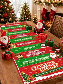 1pc Christmas Rolling Game Score Scroll, Rolling Score Family Game Scroll With Elf, Santa Claus, Reindeer, Snowman Patterns, Rolling Game Prop, Merry Christmas Decoration, Christmas Decoration, Christmas Decoration, Home Christmas Decoration - Multicolor - View 7