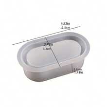 SILIKE LUFEI 1pc Rectangular Flower Pot Mold Oval Small Rectangular Storage Box Succulent Planter Plaster Cement Silicone Mold - Oval Storage Mold - View 7