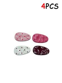 8/4/1pc Cute Polka Dot Water Drop Hair Clips, Minimalist Beach Style Side Parting Hair Clips, Contrast Color Oval Bird Beak Shaped Hair Clips - Multicolor - View 7