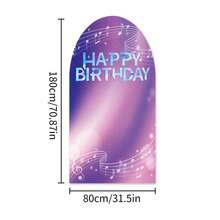 1pc Shiny Polyester KPOP Birthday Arch Backdrop,Purple Bokeh Musical Staff Happy Birthday Pattern,Backdrop,Music Notes Note,Wall Decor,Party Supplies,Room Decor,KPOP,Music,Birthday Decoration,Sparkly Concert Style Home Indoor Photo Wall Decor - A - View 9