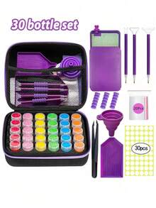 [New Diamond Tool Set] 1 Set Of Diamond Painting Storage Container Accessories, Diamond Art Storage Box With A Complete Set Of Art Tools (30/60/120/240 Slots) - A - View 13
