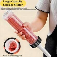 3 Sizes Manual Sausage Stuffer Tubes, Push-Pull Sausage Machine | Manual Sausage Filling Tubes, Sausage Filling Tools, Sausage Making Casing, Home Sausage Stuffer, Suitable For Camping, Outdoor Kitchen - Transparent - View 4