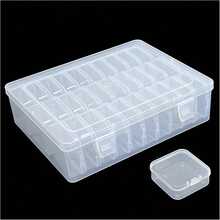 31pcs Bead Storage Box Set, 1 Large Box + 30 Small Transparent Plastic Compartment Storage Boxes With Hinged Lids, Rectangular Mini Compartment Boxes, Suitable For DIY Jewelry Making, Bracelet Beads, Nail Art Accessories, Small Parts Sorting, Valentine's Day Gift For Women - Multicolor - View 7