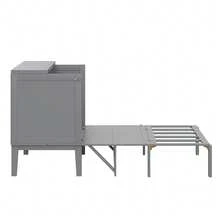 Bed Frame Folding Bed 90x200cm - Scandinavian White Design - Grey - View 6