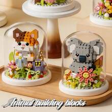 Cute Micro Particle Animal Building Blocks Series With Transparent Acrylic Dust Cover, Children's Building Toy Set, Includes Stickers, DIY Educational Stress Relief Puzzle Toy, Classroom Reward Small Gift, Back To School, Christmas, Birthday, Major Holiday Fashion Gift - Multicolor - View 3