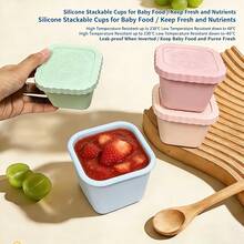 4pcs Portable Airtight 180ml/6oz Baby Food Container Set, Cute Design Snack Storage Box For Toddlers & Kids - Multicolor - View 4