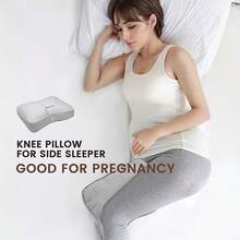 1pc Memory Foam Knee Pillow, Soft Leg Pillow For Side Sleepers, Ergonomic Contour Design, Comfortable Polyester Fabric Sleep Pillow, Leg Support Cushion, Bedroom Home Rest Sleep Support, Daily Use Gift - Multicolor - View 3