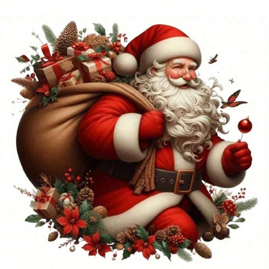 1pc/2pcs/3pcs Santa Claus Gift Carnival! Heat Transfer Pattern Suitable For T-Shirts, Sweatshirts, Pillows, Backpacks And Handbags, Ideal Holiday Gift, Holiday Gift Project | Holiday Design | Durable Printing