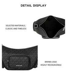 Michael Kors Merritt 印花女款單肩斜挎手提包 35S6S0WC1B 黑色 - 黑色35S6S0WC1B BLACK - 查看 9