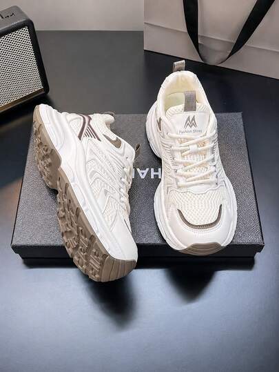 Tenis deportivos para mujer ultra ligeros, transpirables de malla, cómodos para caminar, suela antideslizante, estilo casual en gris y caqui moda 2025