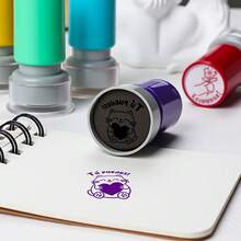 5pcs Spanish Teacher & Parent Correction Cartoon Praise Stamps, Encouragement Stamps Round Colorful Set, Suitable For School Rewards, Learning Rewards, Multi-Color Pattern Motivational Stamps - Multicolor - View 4