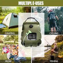 5 Gallon (20L) Portable Camping Shower Bag With Detachable Hose And Switchable Shower Head, Suitable For Outdoor Travel/Hiking/Trekking/Beach/Swimming - Army Green - View 7