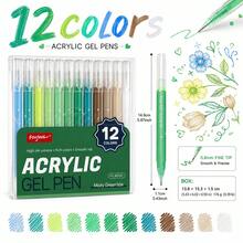 12/36 Colors Metallic Glitter Gel Pen Set, Student Planner DIY Painting Pens, Layerable Waterproof 0.8mm Acrylic Marker Pens For Outlining And Highlighting - Sets - View 17