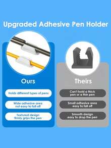 1pc Silicone Self-Adhesive Pen Holder, Can Be Used To Organize Markers On Desk, Notebook, Wall Or Clipboard, Reusable, Suitable For Teachers, Applicable For Classroom, Office And School - Multicolor - View 8