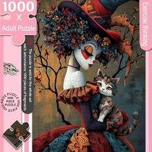 1000 Pieces Adult Mini Puzzle Box - This Precision-Cut Adult Puzzle, High Difficulty And Scratch-Resistant, Features A Fantasy Clown And Cat Theme, Suitable For Halloween, Christmas, And Is An Excellent Gift For Family Entertainment, DIY Decoration, Art Collection, And Brain Challenge. - Multicolor - View 9