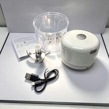 電動迷你食物切碎機-小型便攜式廚房電器,無線電動大蒜切碎機與迷你食物處理機,便攜式迷你食物處理機,可充電蔬菜攪拌機(輕量化設計,適用於堅果、辣椒、洋蔥)塑膠材質,蔬菜切碎攪拌機 - 彩色 - 查看 12