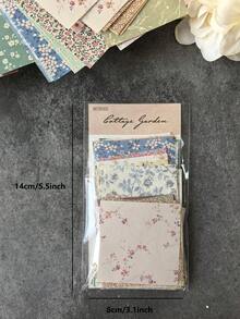 60pcs/Pack Vintage Floral Decorative Scrapbook Paper, DIY Collage Memo Pad - Multicolor - View 6