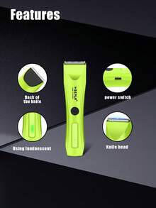 HIENA Green Portable Hair Clipper, Oil Head Carving And Cutting Mini Shaver, Rechargeable Small Trimmer With Comb/Brush - Green - View 8