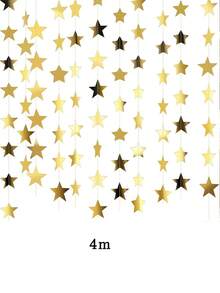 Glitter Gold Star Garland Party Pennant Decorations, Shiny Backdrop For Birthday Party, Wedding, Anniversary, Bridal Shower, Bachelor Party And Proposal Celebrations. - Multicolor - View 8