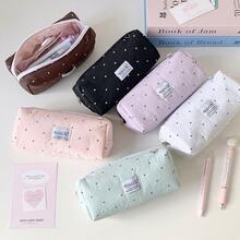 Tempat Pensil Polkadot yang Sangat Menarik, Tas Penyimpanan Minimalis Multi-Warna Kapasitas Besar dengan Lapisan Jaring dan Kompartemen, Cocok untuk Alat Tulis Harian Siswa, Kuas Rias, Barang-Barang Lain, Tas Penyimpanan Alat Tulis Praktis untuk Siswa - A - View 1