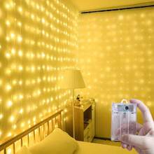 Battery Powered Fairy Curtain Lights, String Lights For Yard, Background Wall Decoration, Suitable For Wedding, Christmas, Halloween, Party, Holiday Lighting, Camping Decoration, Patio Decoration, Home Lighting, Room Decoration, Garden Decoration, 8 Lighting Modes, 100/200/300/600LED, Outdoor String Lights, All Season Use, 4 Colors Optional Bedroom Curtain Lights - Battery Box Curtain Light String - View 11