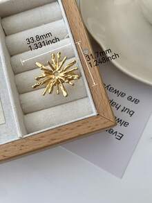 1pc Blooming Fireworks Ring Open Adjustable Niche Asymmetrical Copper Ring Dating Gift Daily Wear - Open Ring - View 3
