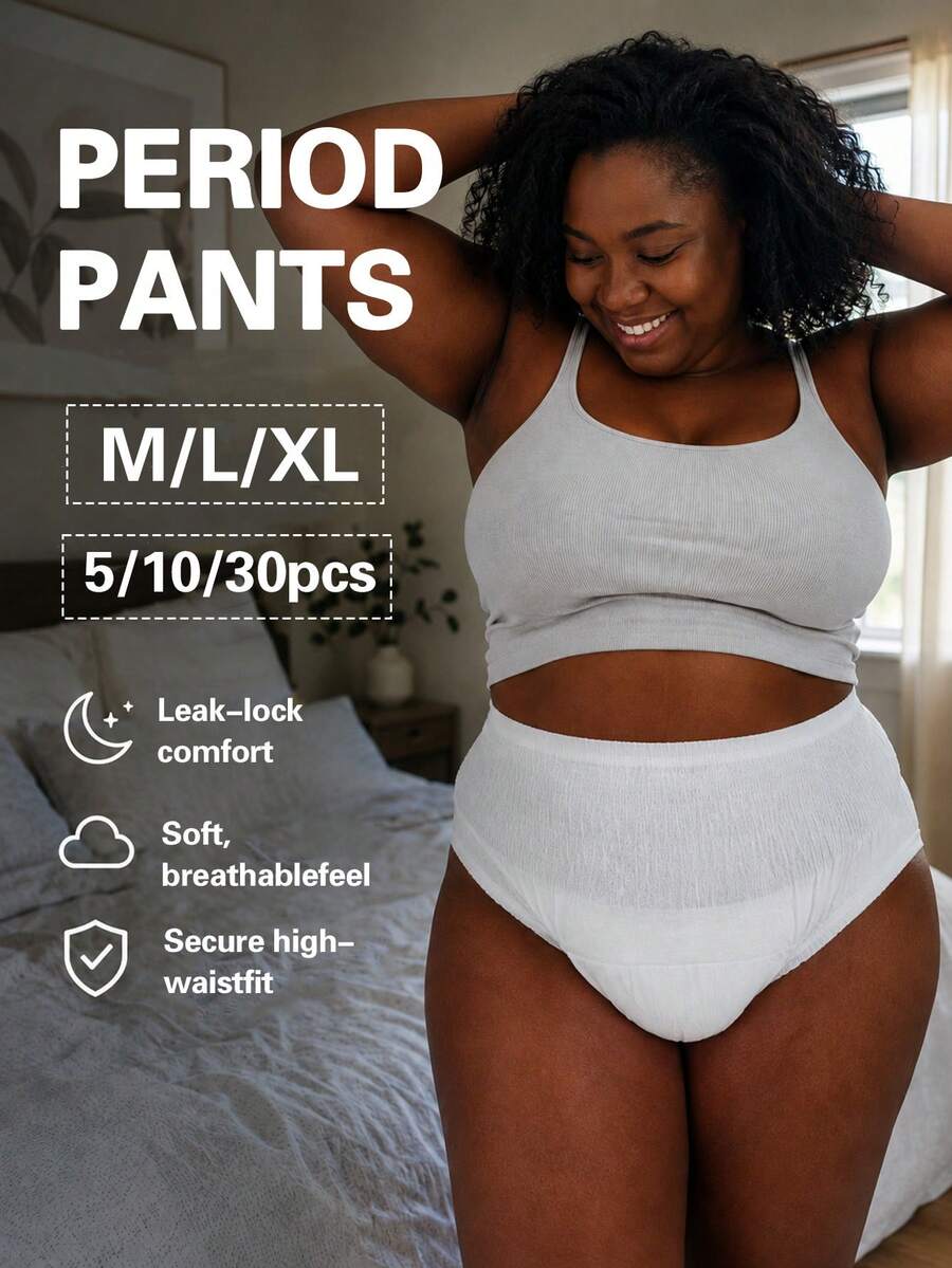 5/10/30pcs,Period Panties,Lightweight And Breathable,Quick Absorption,Super Absorbent,3D Stereoscopic Protection,Leak-Proof And Breathable,Odor Elimination,Random Pattern,Suitable For Summer Travel,Menstruation,Postpartum,Travel. - Menstrual Pants - View 1