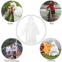 6pcs Disposable Waterproof Raincoat Outdoor Hiking Mountain Travel Emergency Transparent Portable Adult Poncho Rain. - Multicolor - View 5