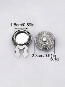 1/2/5pcs 23mm Vintage Totem Pattern Round Button Covers, Metal Button Covers, Detachable Button Covers With Clips, 3D Decorative Buttons For Clothing, Button Snaps With Pliers, Suitable For Dresses, Evening Gowns, Shirts Accessories - Multicolor - View 17