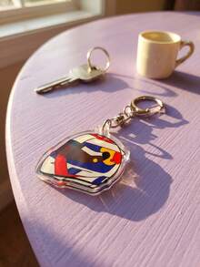 1pc/8pcs F1 Racing Helmet Pattern Keyring Packs, Racing Helmet Silhouette, Fashionable Decorative Keychain, Suitable For Back To School, Gift For Racing Fans, Daily Wear, 2026 F1 Season Popular Merchandise - Multicolor - View 9