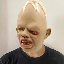 1pc Funny One-Eyed Monster Full Face Live Streaming Prop Cosplay Mask, Practical Horror Asymmetrical Eye Ghost Mask Full Head Cover, Suitable For Holiday Party Costume Cosplay Horror Haunted House Prop - Mask - View 2